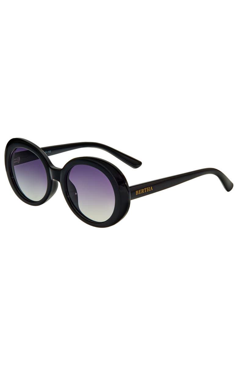 BERTHA Annie Polarized Sunglasses, Main, color, Black/Black