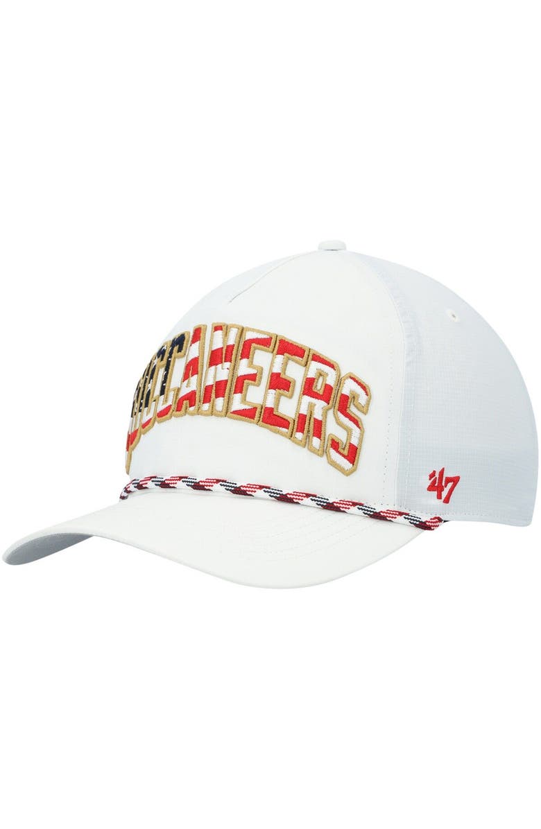 '47 Men's '47 White Tampa Bay Buccaneers Hitch Stars and Stripes Trucker Adjustable Hat, Main, color, White