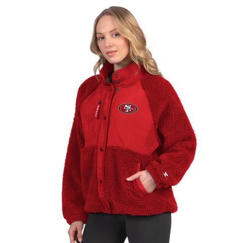 Women's Starter Scarlet San Francisco 49ers On the Ball Sherpa Jacket