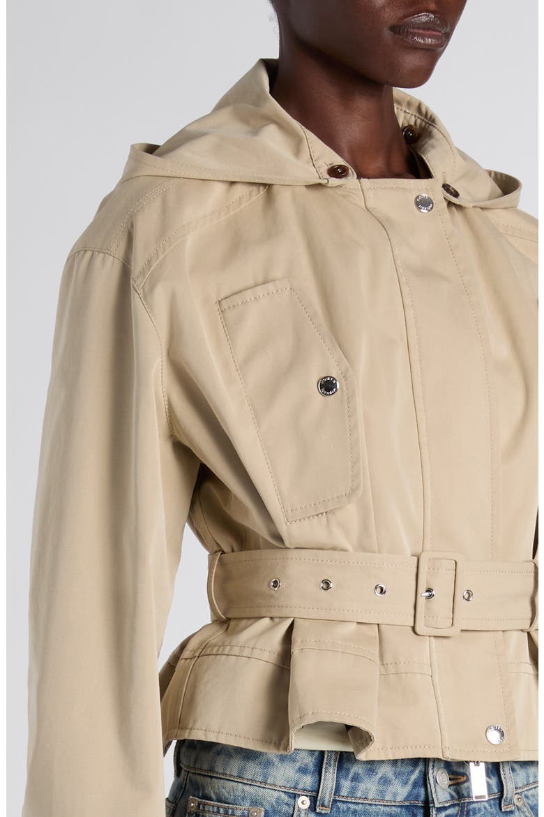 Belted Cotton Windbreaker Jacket, Alternate, color, PALE BEIGE