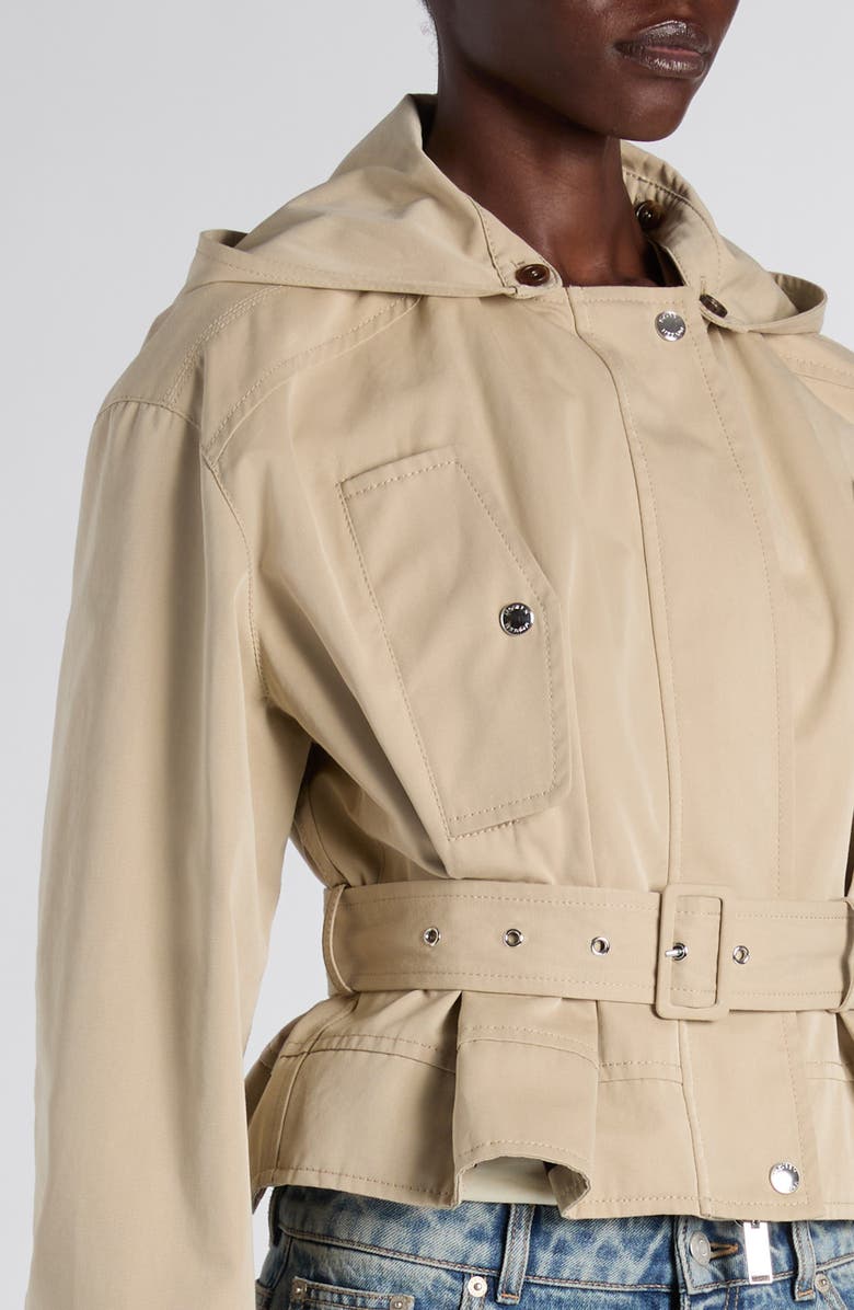 McQueen Belted Cotton Windbreaker Jacket, Alternate, color, Pale Beige