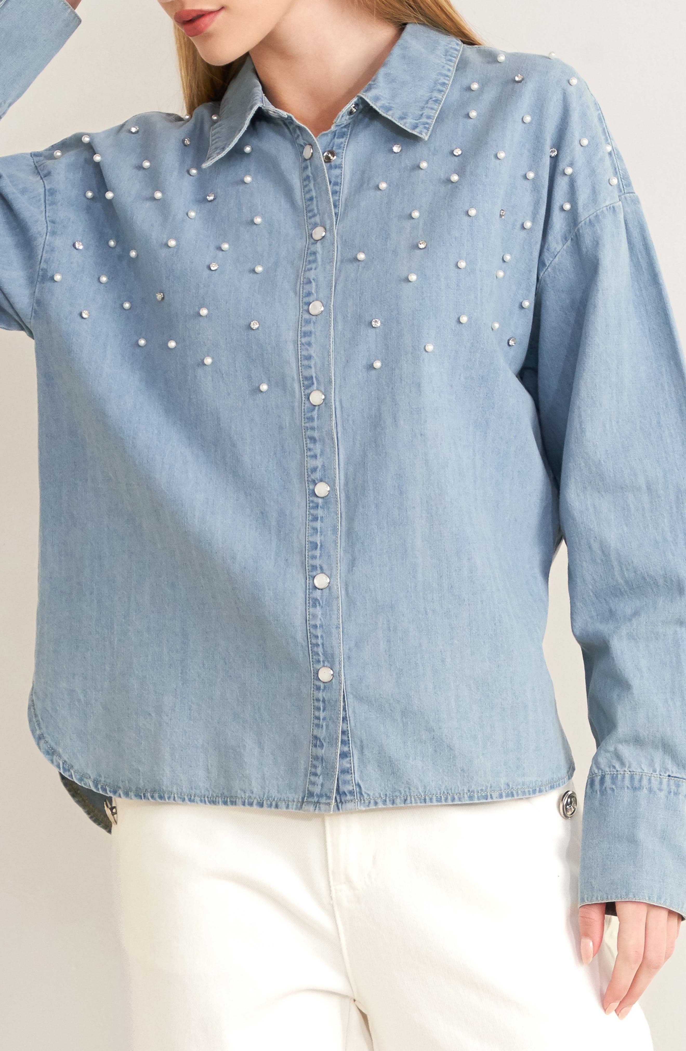 Embellished Chambray Shirt