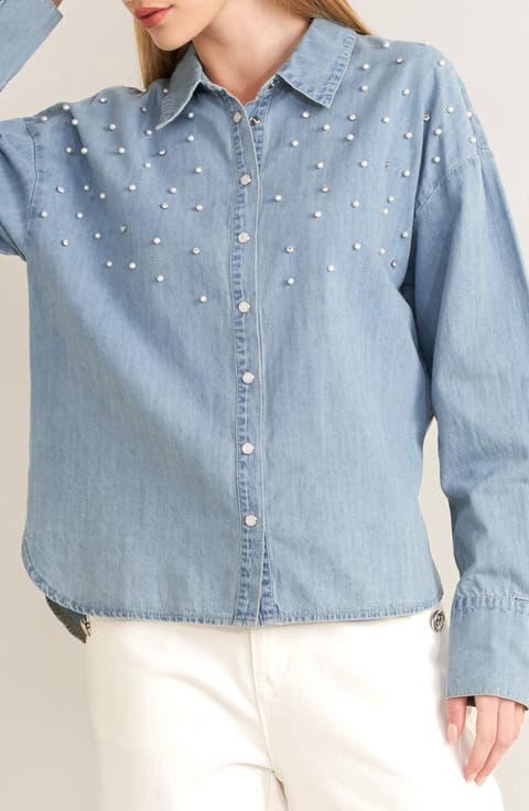 Embellished Chambray Shirt