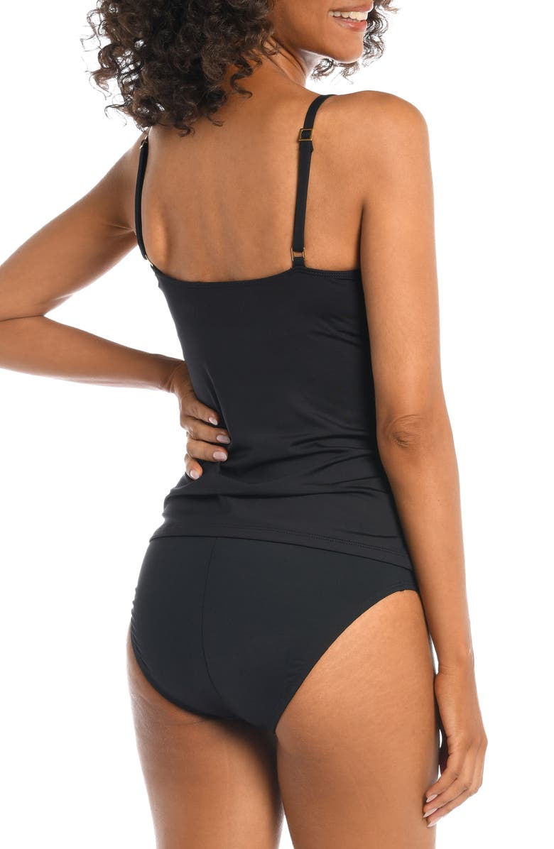 La Blanca Island Goddess Underwire Tankini Swim Top, Alternate, color, Black