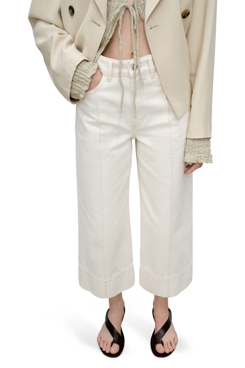 Seamed Crop Wide Leg Jeans, Alternate, color, ECRU