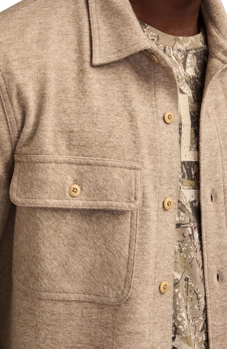 Lucky Brand Regular Fit Knit Button-Up Shirt, Alternate, color, Taupe Heather