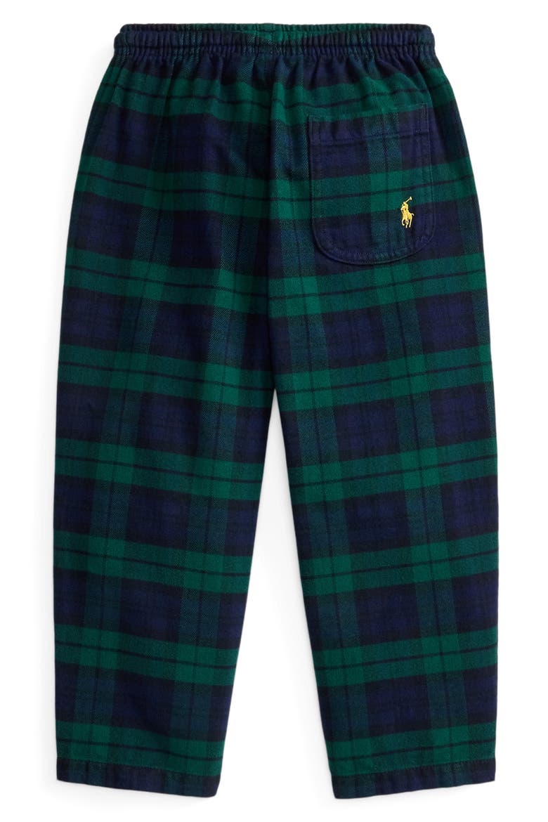 Kids' Plaid Cotton Flannel Pants, Alternate, color, NAVY/ GREEN