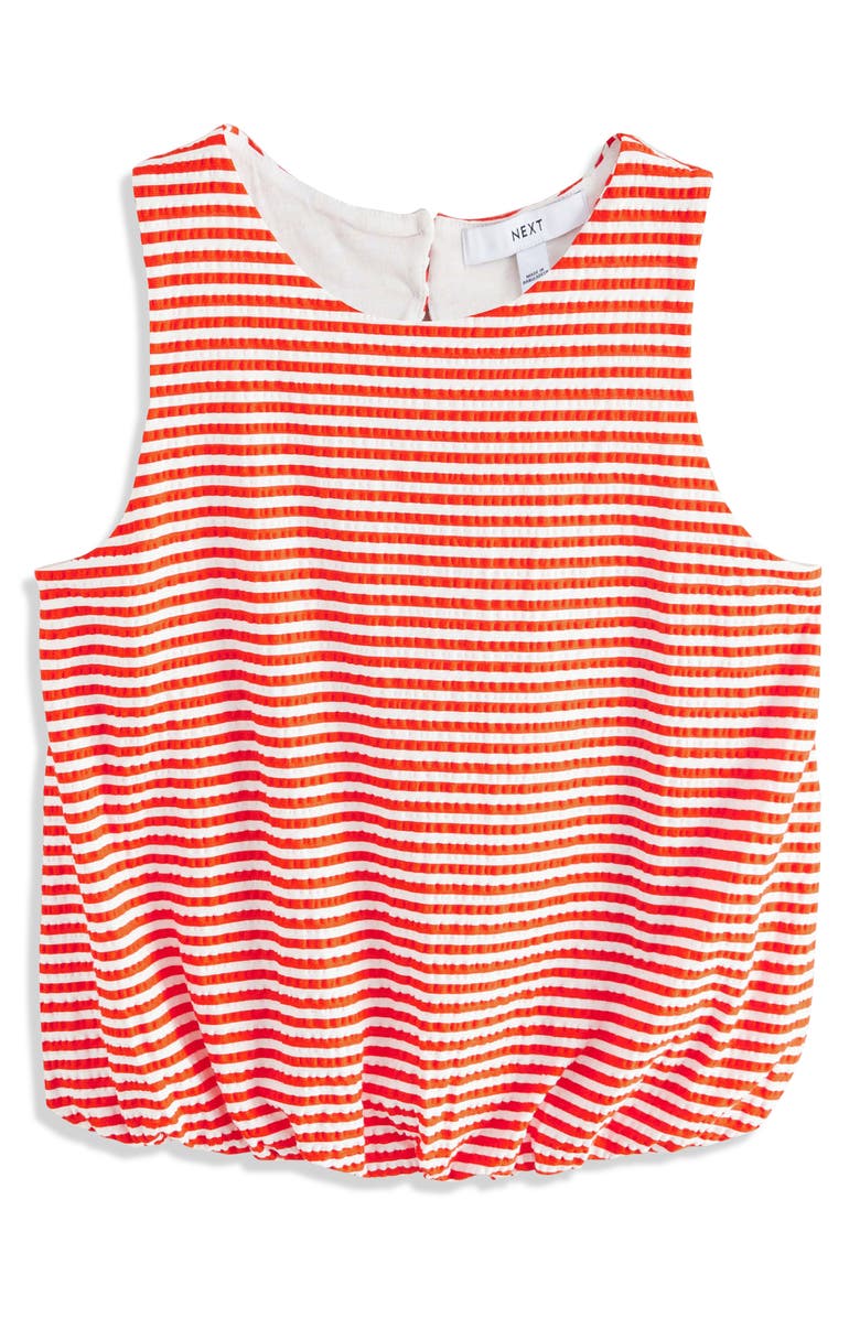 NEXT Stripe Sleeveless Bubble Hem Cotton Top, Alternate, color, Red/White Stripe