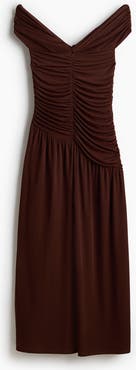 H&M Draped Off-the-shoulder Jersey Dress
