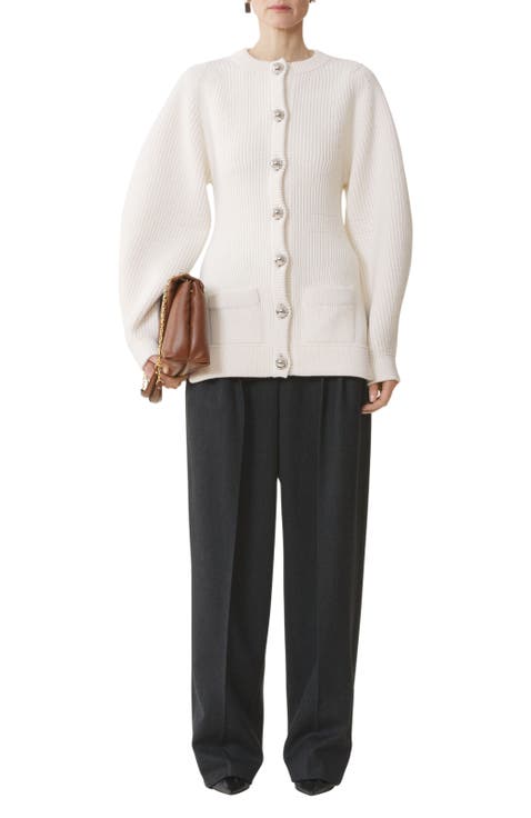 Wool Ribbed Cardigan