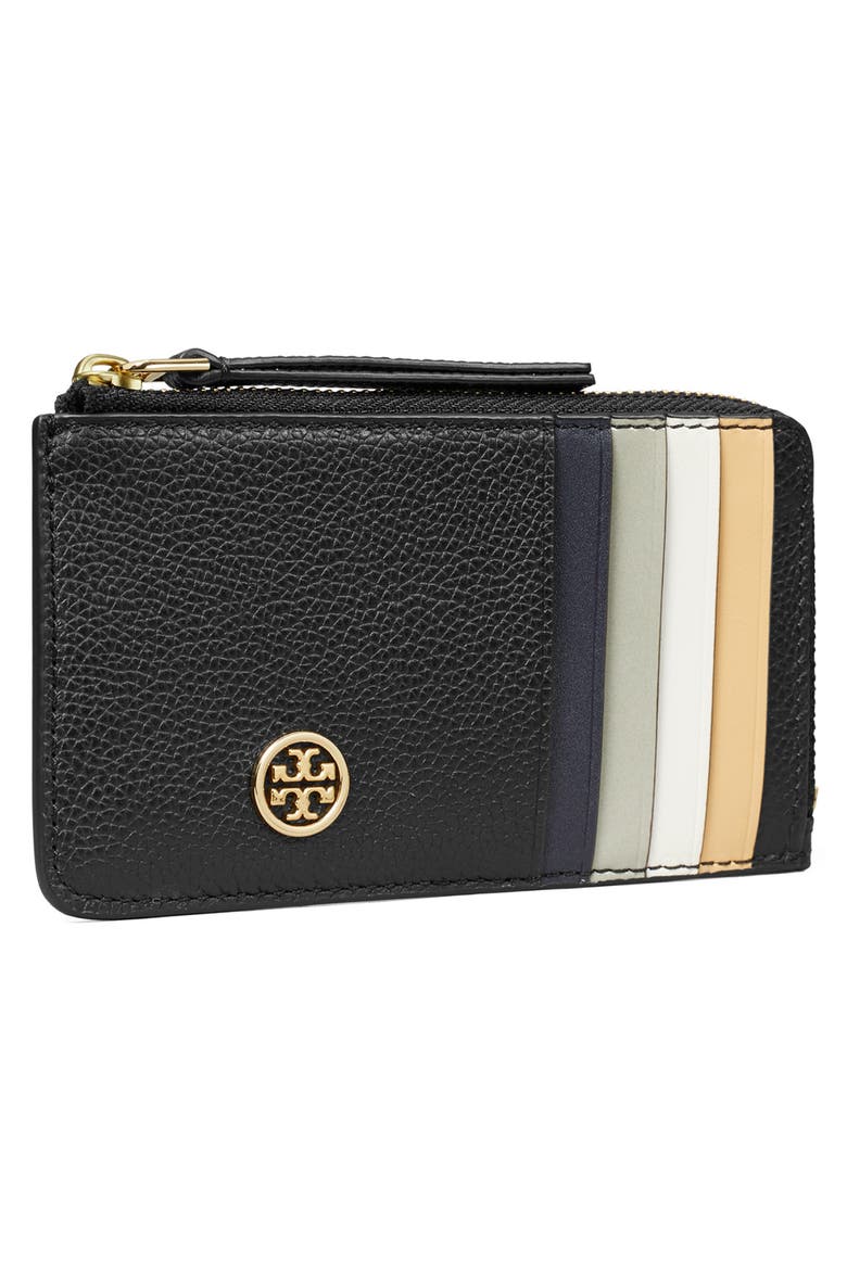 Robinson Pebble Leather Card Case, Alternate, color, BLACK