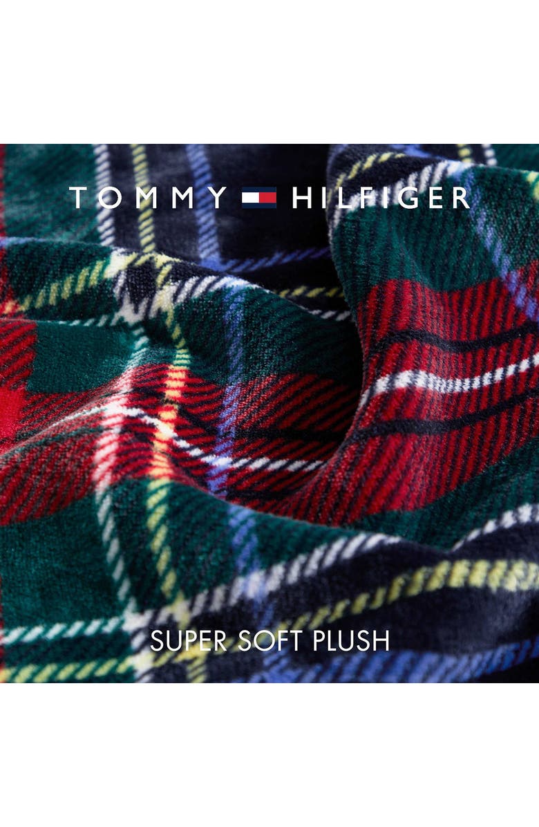 Tommy Hilfiger Devon Tartan Reversible Throw, Alternate, color, Navy Blue