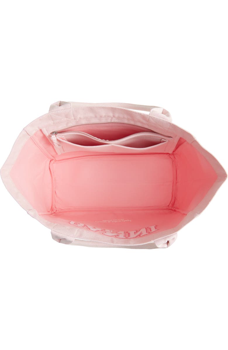 Ganni Medium Trapeze Canvas Shopper Bag, Alternate, color, Egret