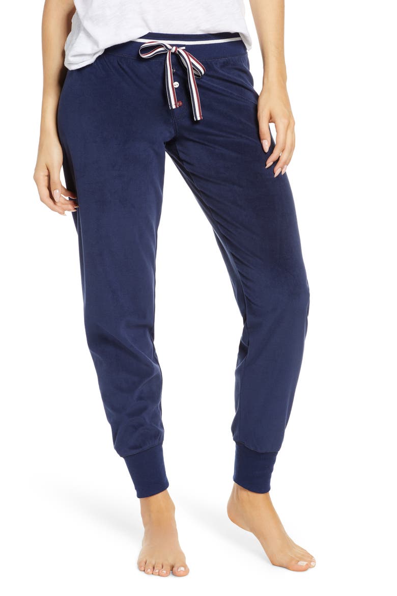 Oh My Velour Pajama Pants, Main, color, NAVY