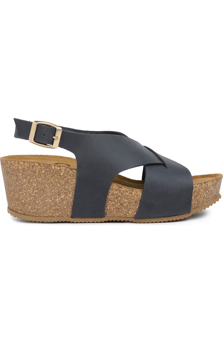 Celtic & Co. Crossover Detail Wedge Sandal, Main, color, Dark Navy
