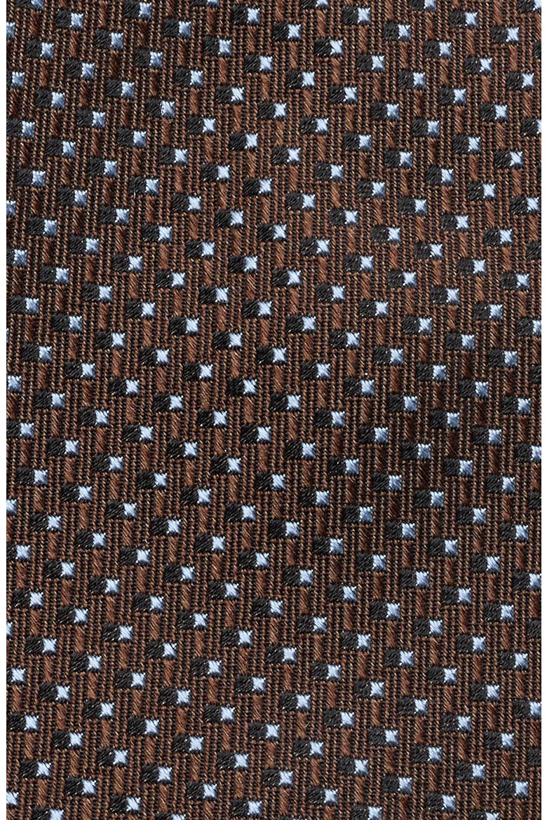 Motsen Mini Geo Silk Tie, Alternate, color, BROWN