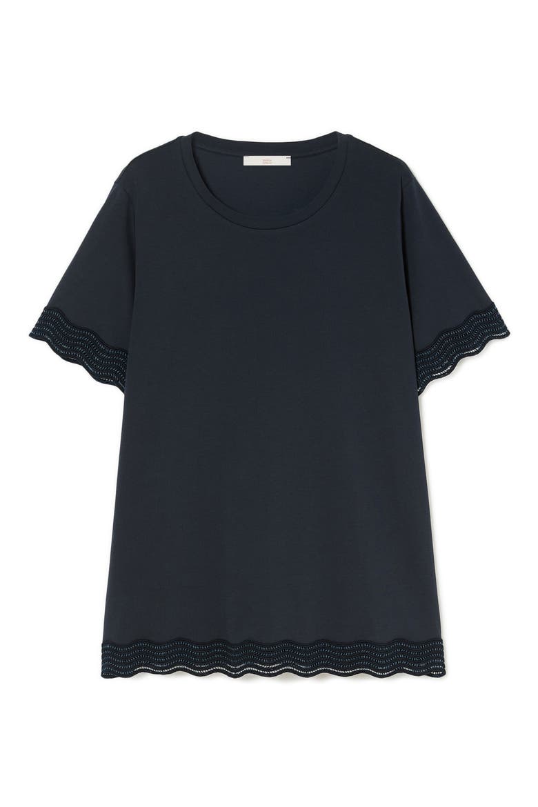 Scallop Trim T-Shirt, Alternate, color, ULTRAMARINE