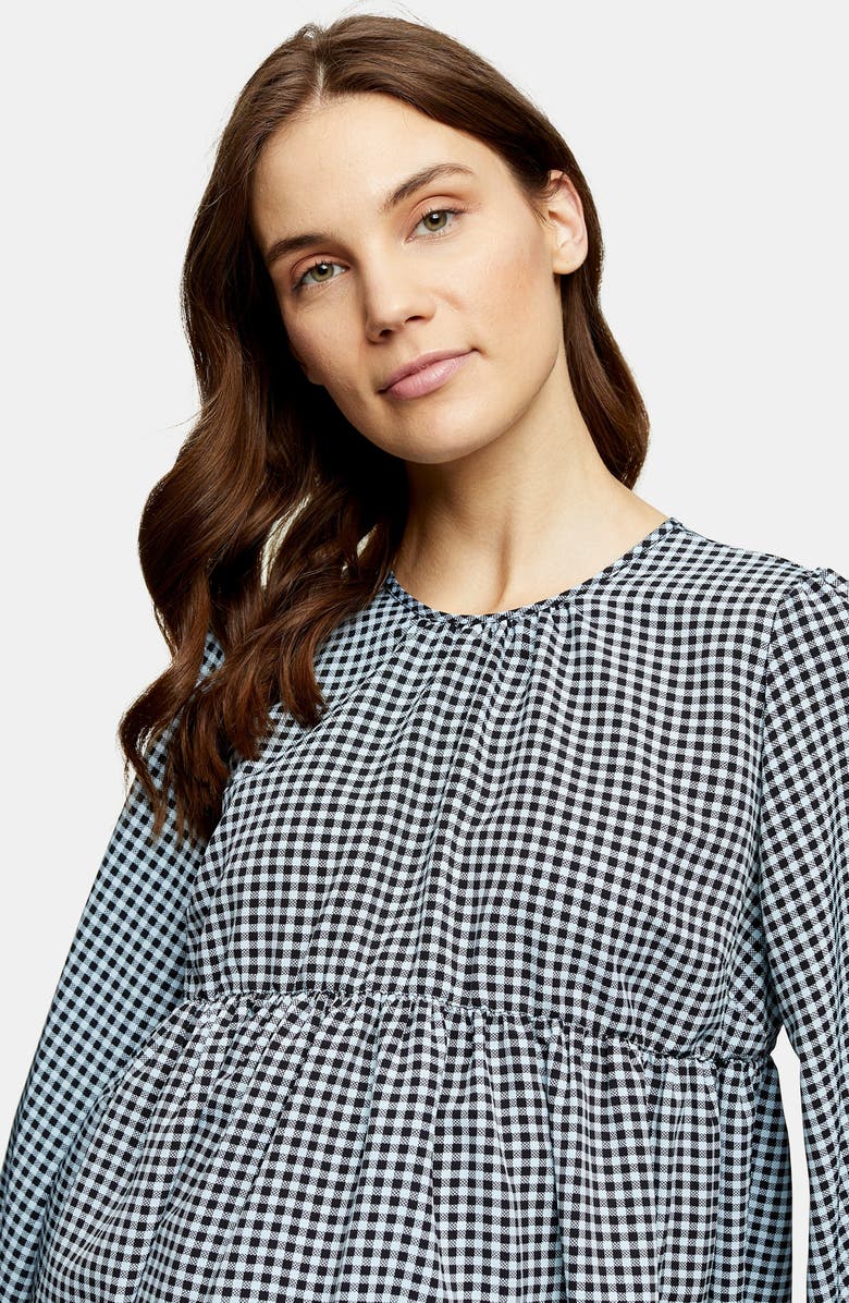 Topshop Gingham Maternity Blouse, Alternate, color,