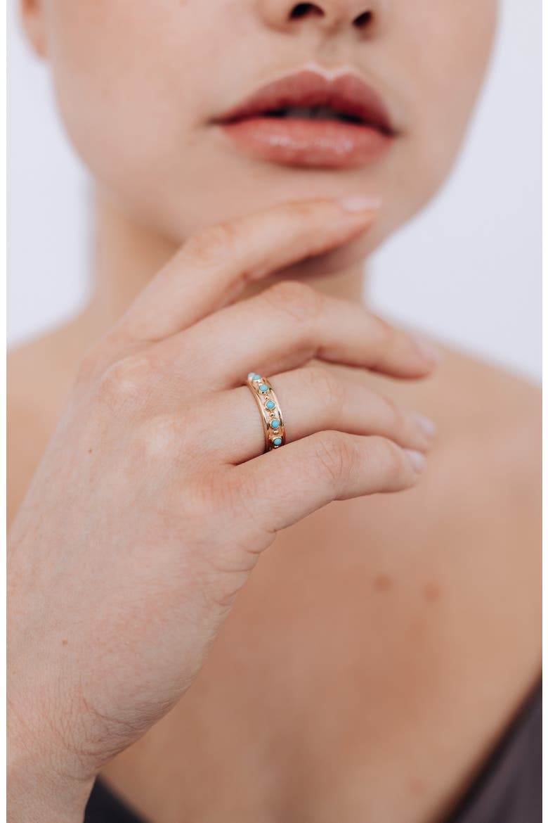 Méditerrannée Ring Band, Alternate, color, TURQUOISE