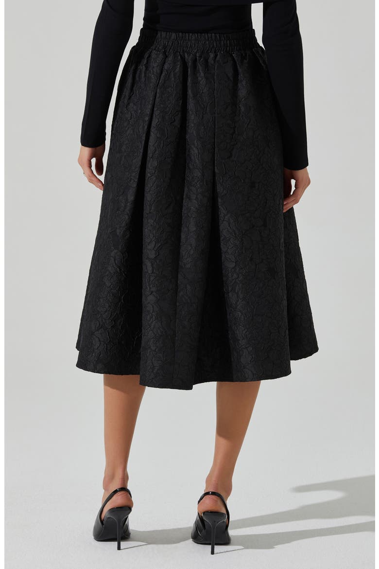 Andolina Jacquard Flare Skirt, Alternate, color, BLACK