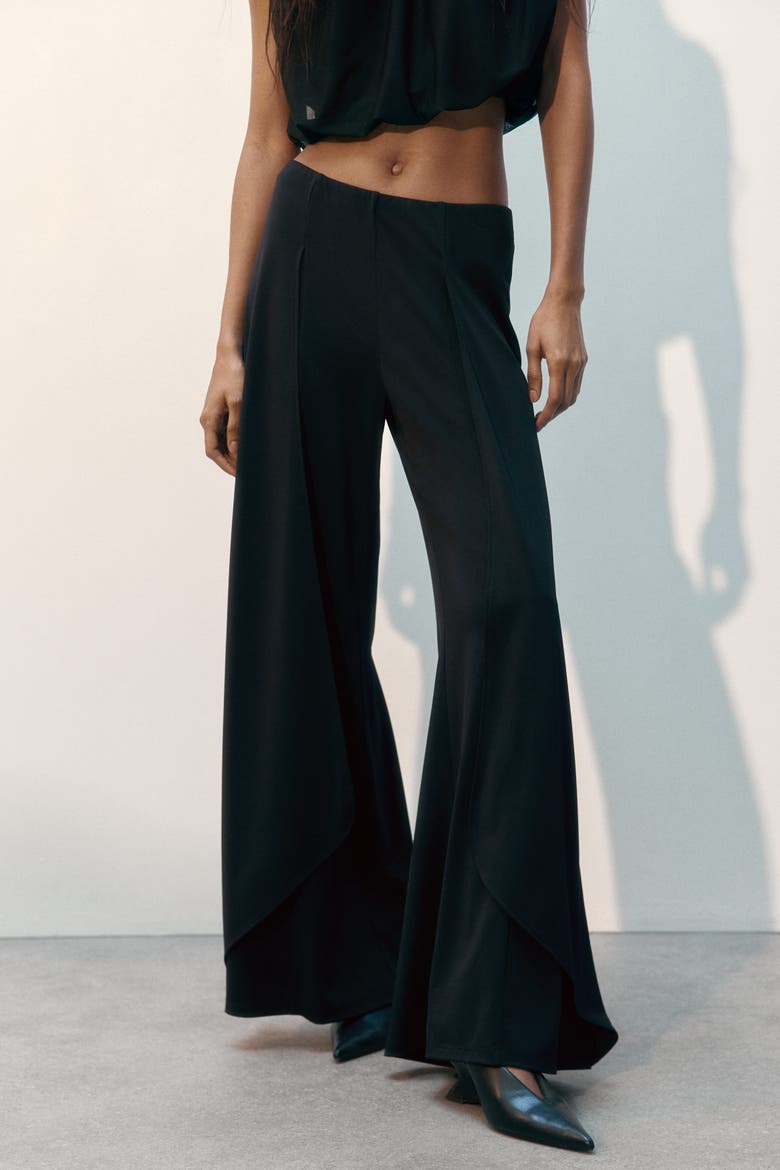 Wide-leg Jersey Pants, Alternate, color, Black