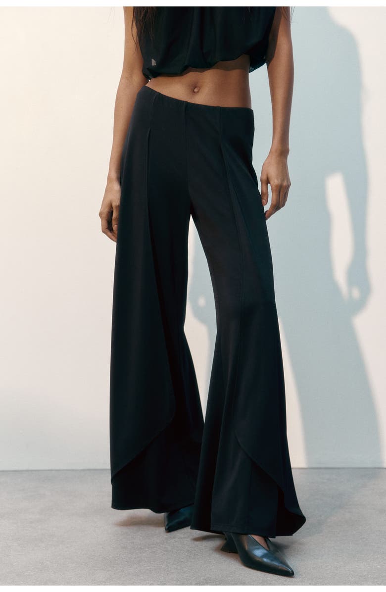 H&M Wide Jersey Trousers, Alternate, color, Black