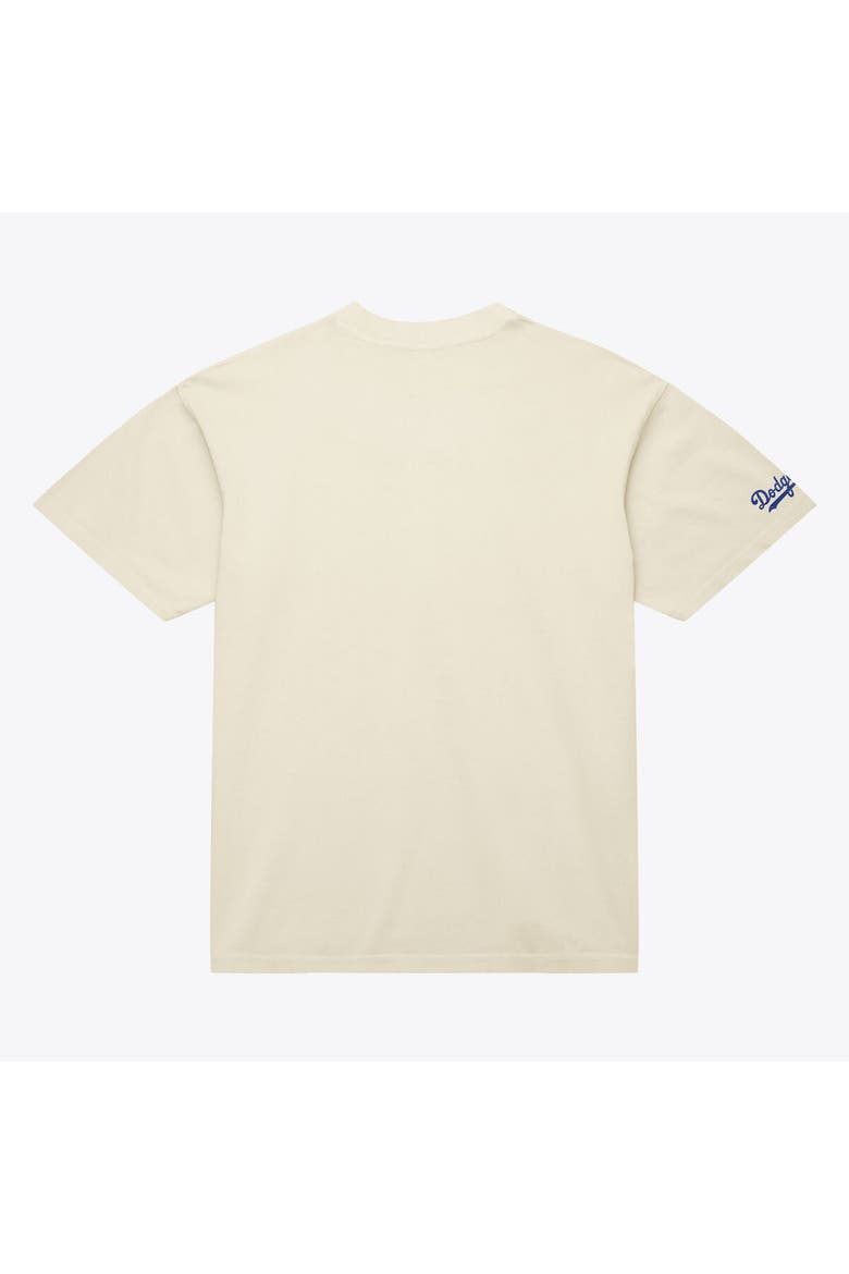 Men's Mitchell & Ness Fernando Valenzuela Cream Los Angeles Dodgers Cooperstown Collection Throwback Name & Number T-Shirt, Alternate, color, Cream