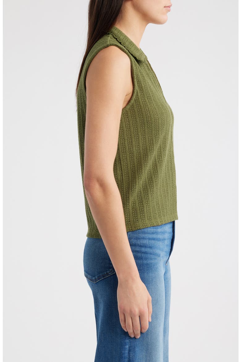 Knit V-Neck Sweater Vest, Alternate, color, LAUREL GREEN