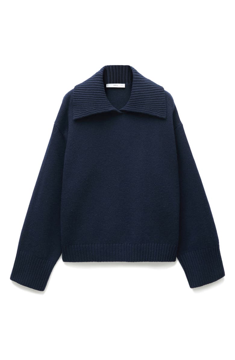 MANGO Lapel Collar Sweater, Alternate, color,