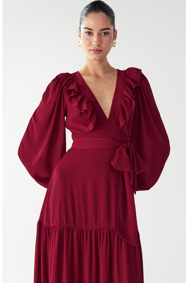 Tylah Maxi Dress, Alternate, color, Burgundy