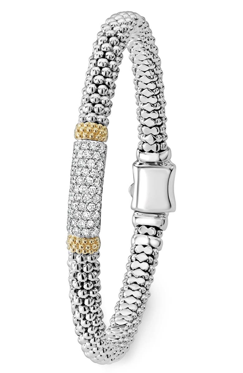 LAGOS Caviar Lux Diamond Bracelet, Alternate, color, Silver
