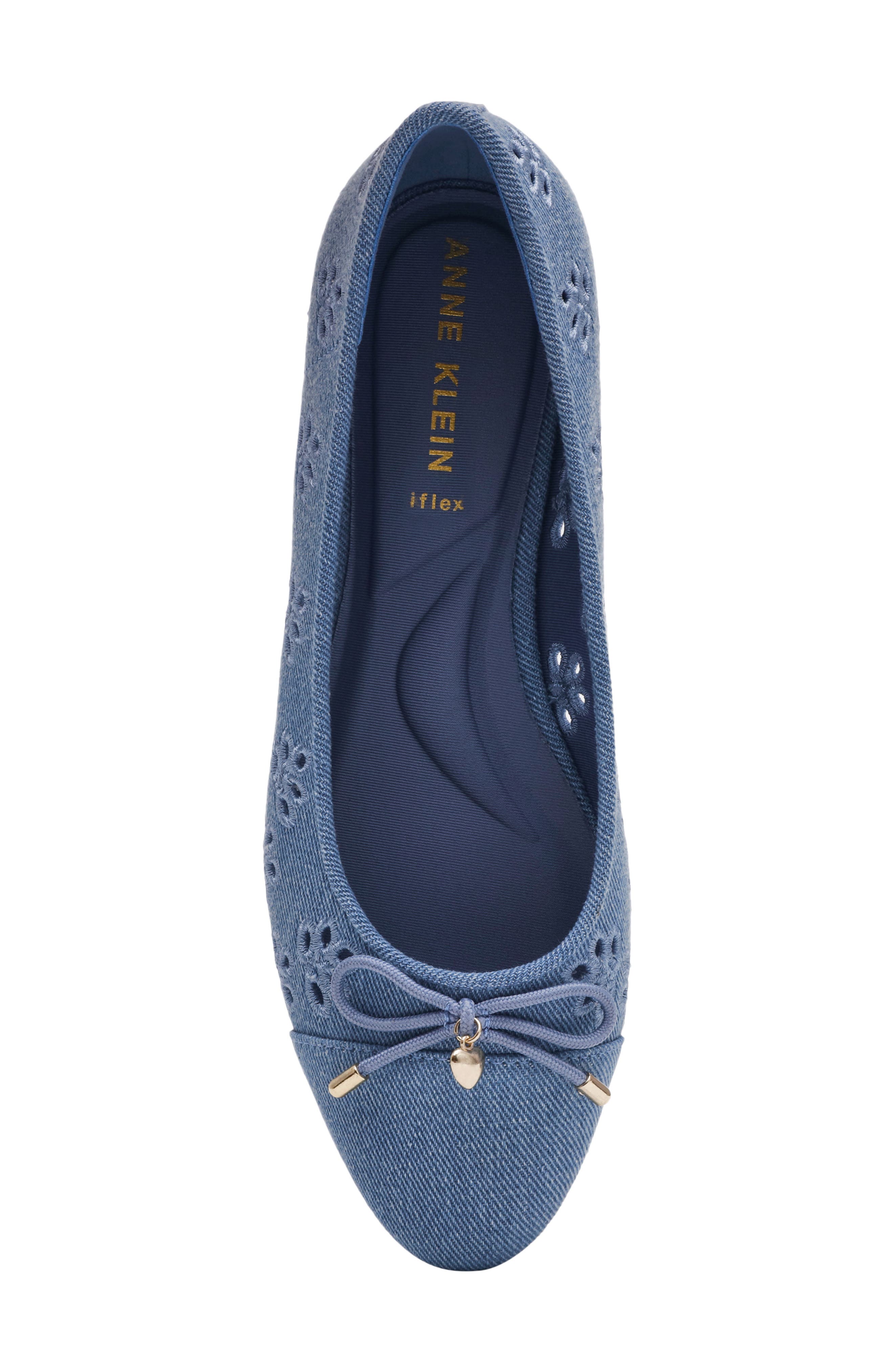 Anne Klein Luci Flat, Alternate, color, Denim
