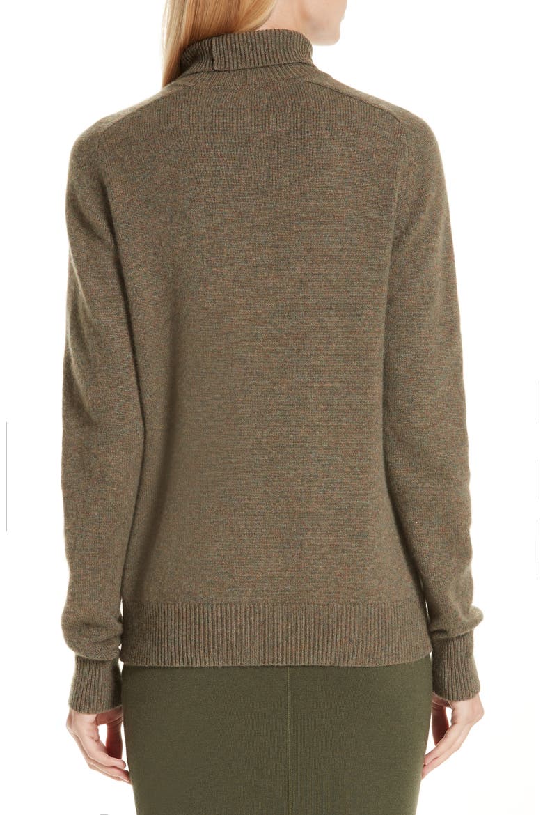 Stretch Cashmere Turtleneck Sweater, Alternate, color, OLIVE
