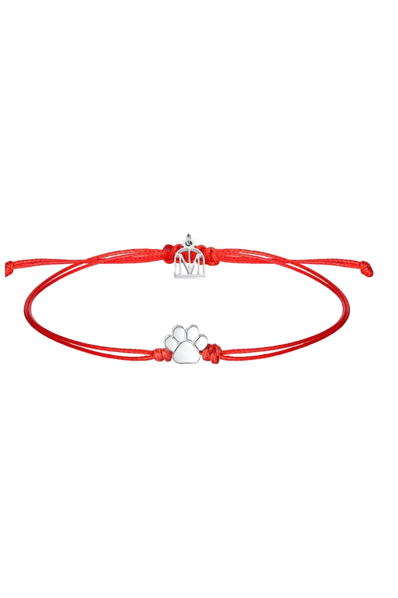 Pawprint Thread bracelet, Main, color, Silver