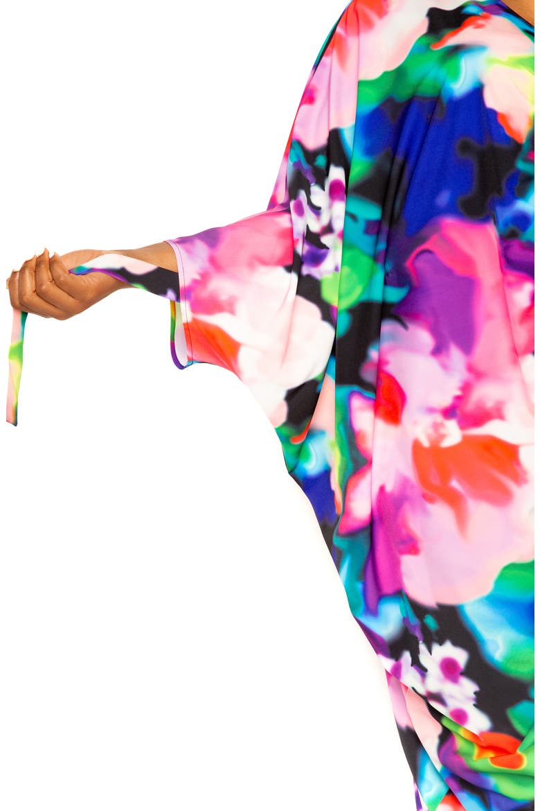Abstract Floral Center Ruched Dress, Alternate, color, PINK MULTI