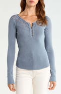 Lucky Brand Lace Yoke Henley Top
