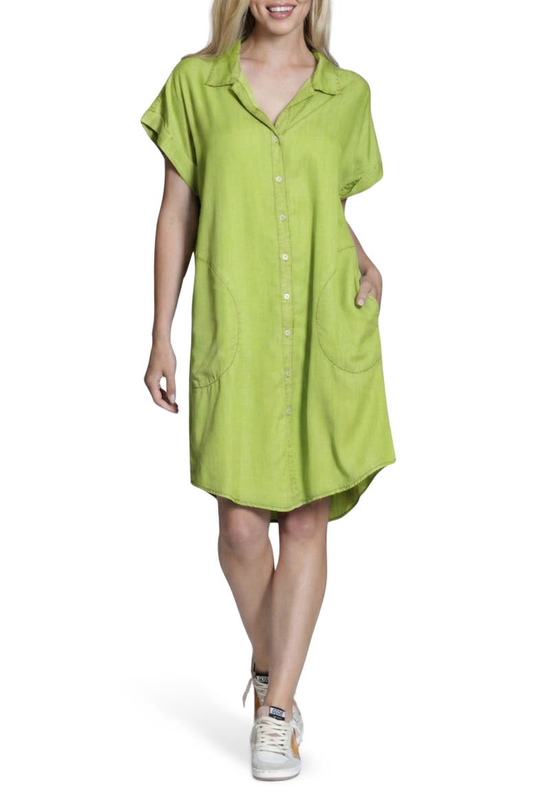 Short Sleeve Shirtdress, Main, color, TITANITE