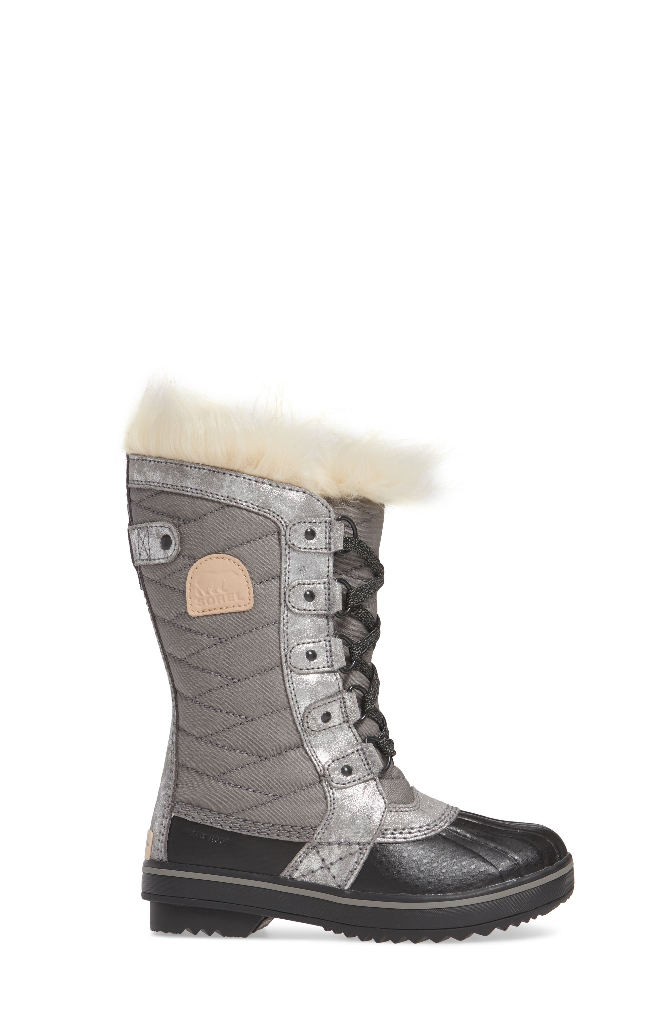 Tofino II Faux Fur Lined Waterproof Boot, Alternate, color, QUARRY