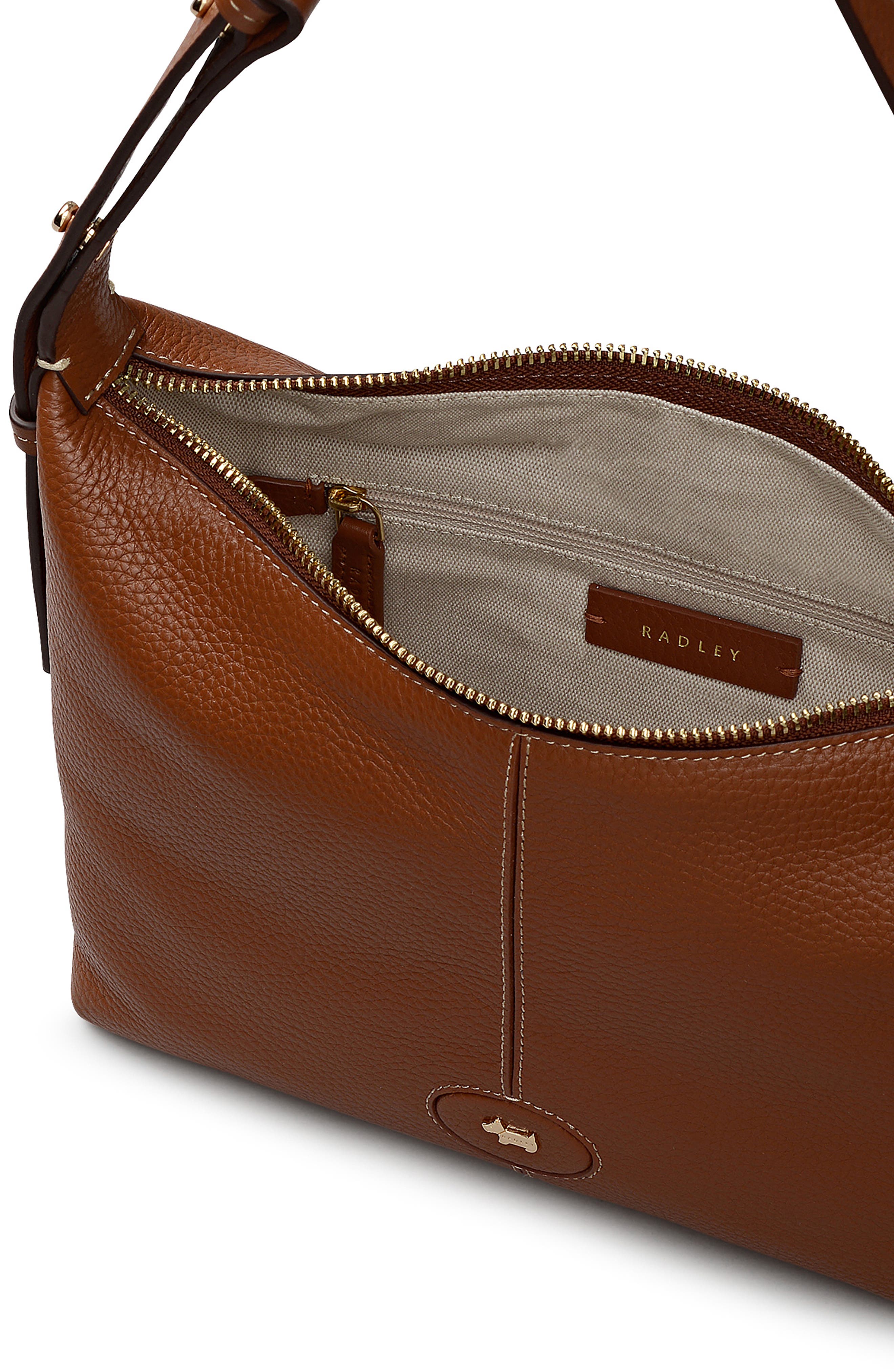 Radley Maldon Mews Medium Leather Shoulder Bag, Alternate, color, Cognac