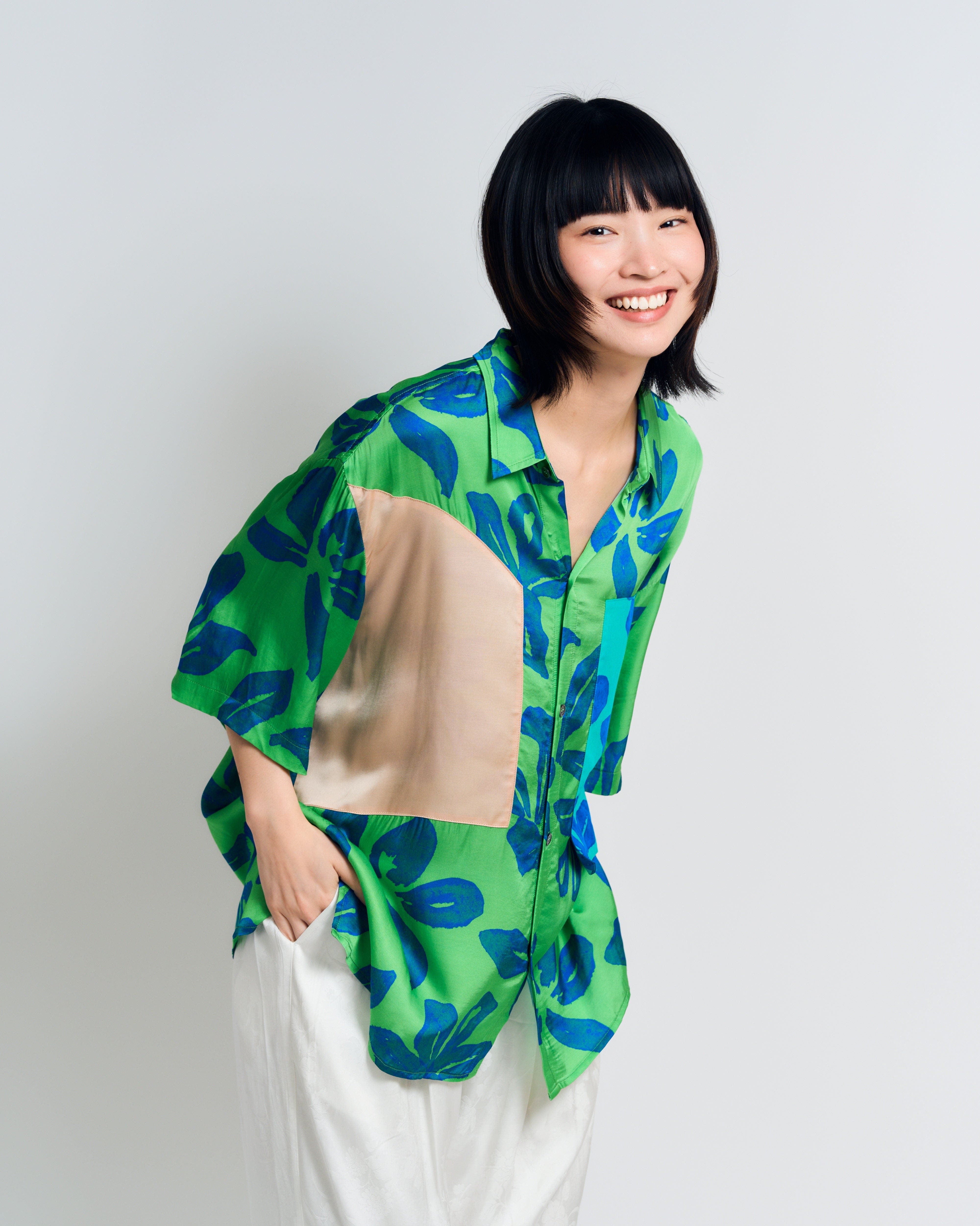 "Tropical Bliss" Patchwork Oversized Hawaii Shirt - image 2