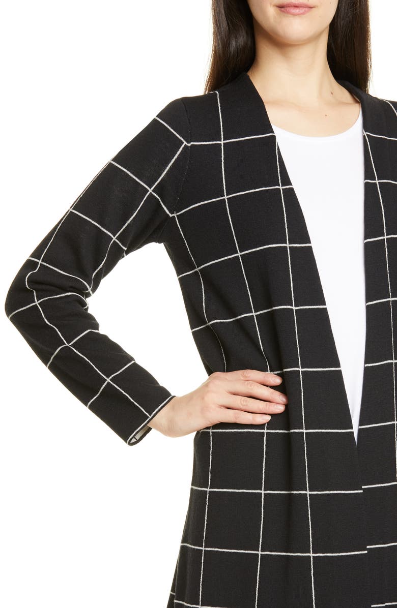 Eileen Fisher Check Wool Cardigan, Alternate, color, 