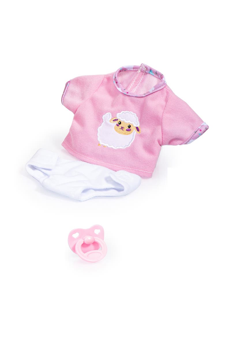 New Born Baby, Pink, Sheep with Outfit & Accessories, 15 Inch (38cm) Hard Body Doll, Alternate, color, Multicolored