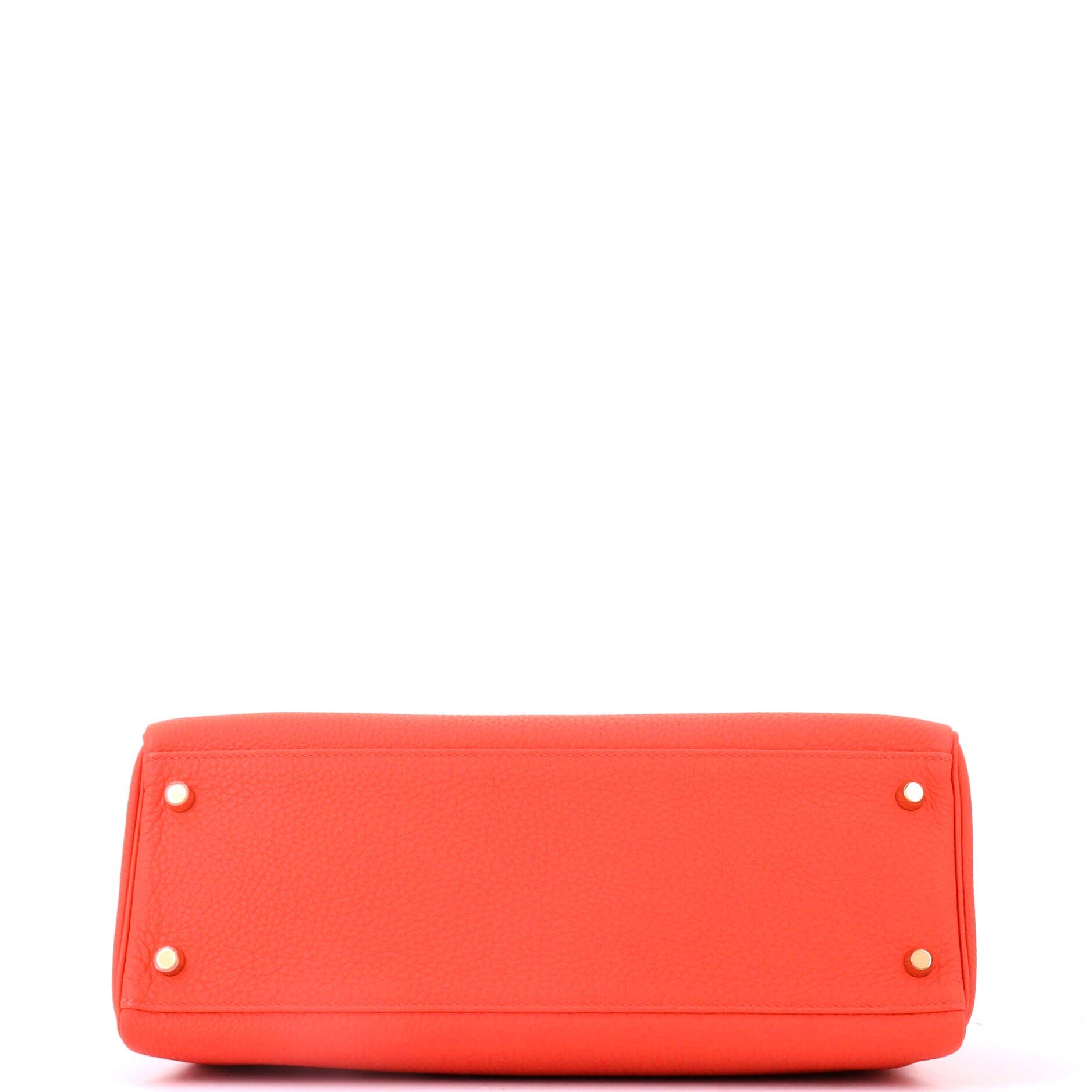 Pre-Owned Hermes Kelly Handbag Orange Togo with Gold Hardware 32, Alternate, color, Capucine