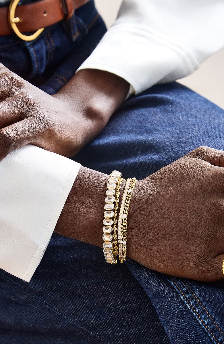 BaubleBar Julie Crystal Tennis Bracelet, Alternate, color, Clear