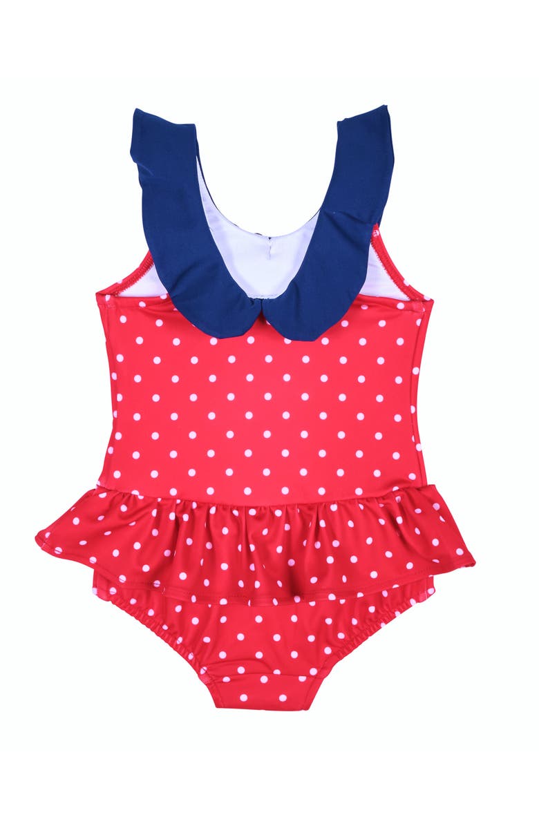 Florence Eiseman Polka Dot Sailor Swimsuit, Alternate, color, Red/White/Blu