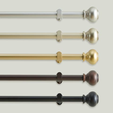 Greenwich Single Curtain Rod With Spherical Ball Finial