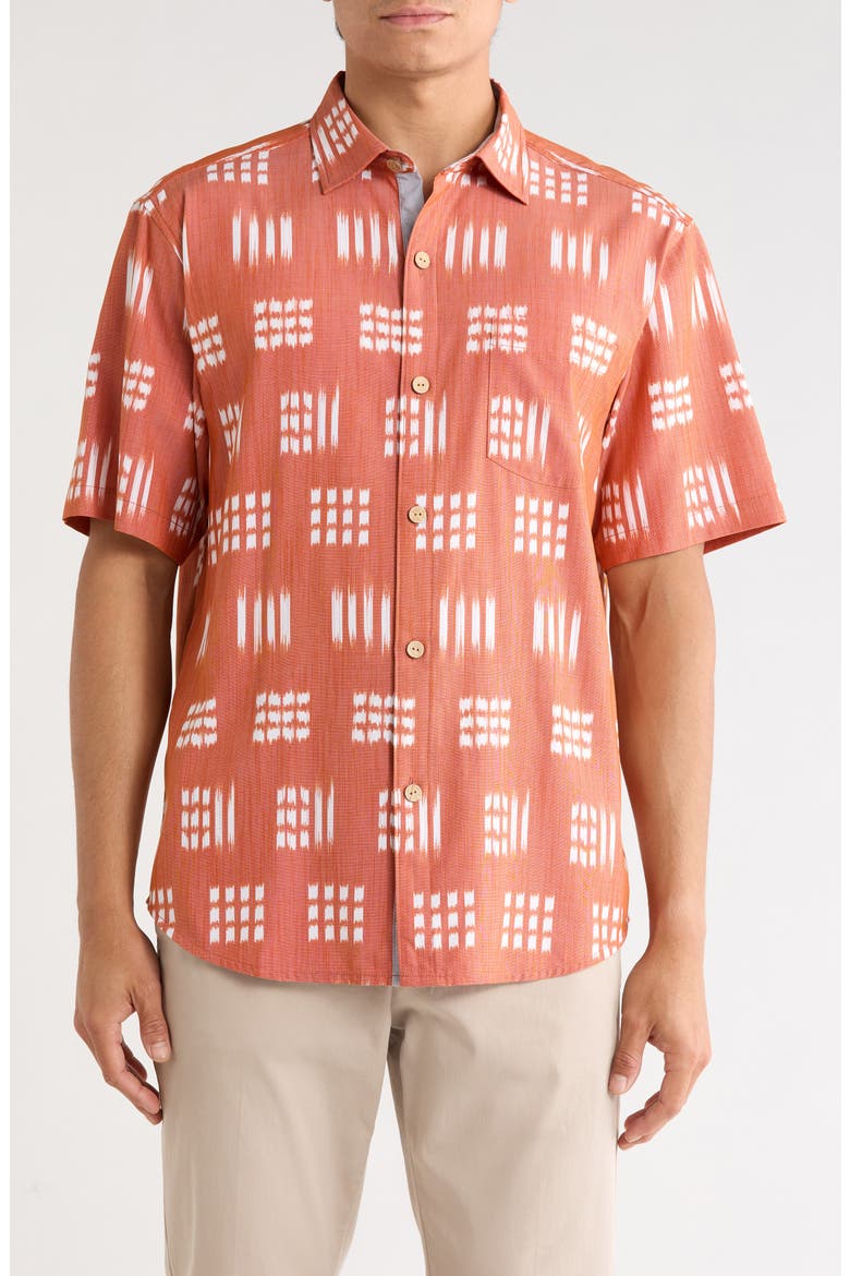 Coastal Ease Aqua Kay Short Sleeve Button-Up Shirt, Main, color, WINTER