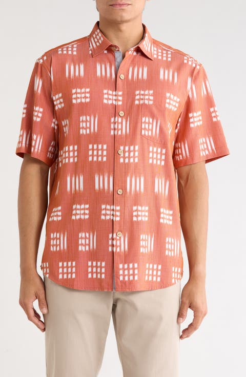 Coastal Ease Aqua Kay Short Sleeve Button-Up Shirt