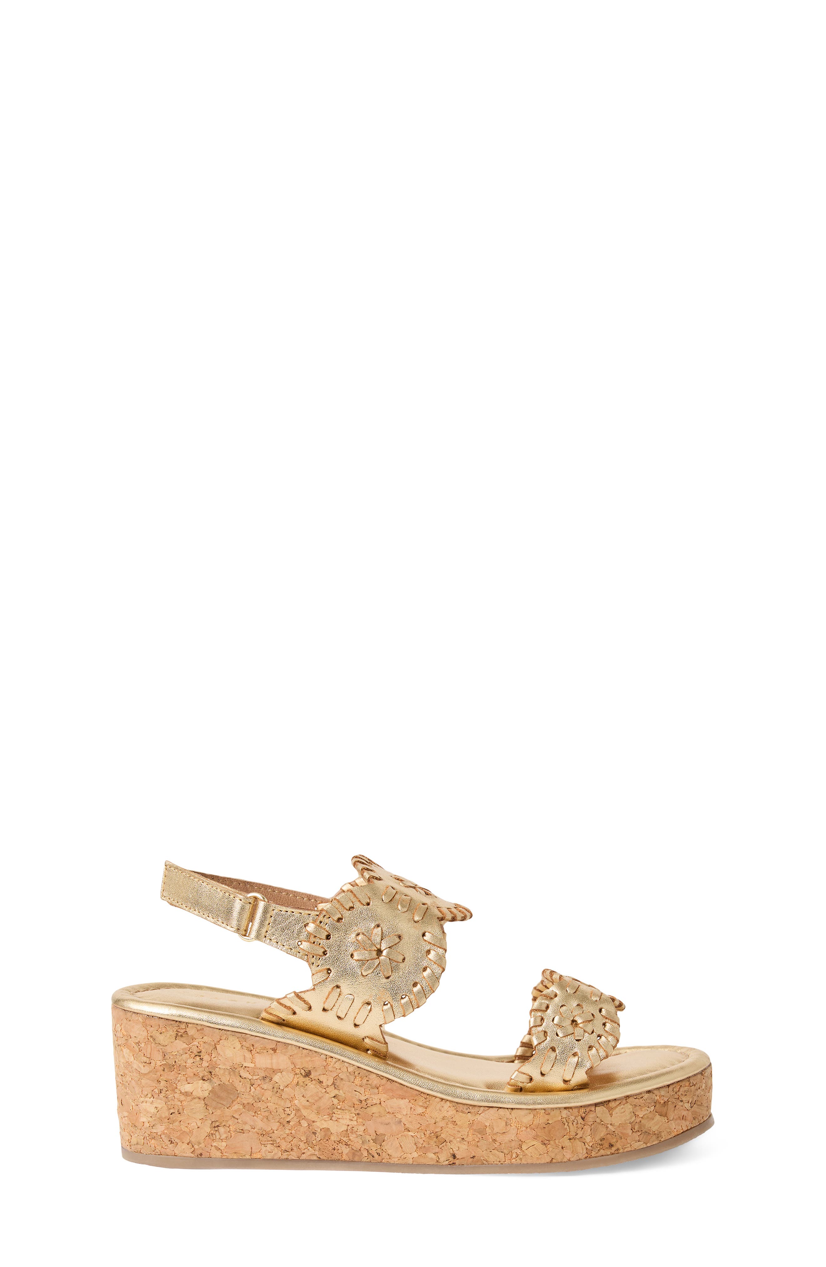 Kids' Lauren Slingback Platform Wedge Sandal, Alternate, color, PLATINUM