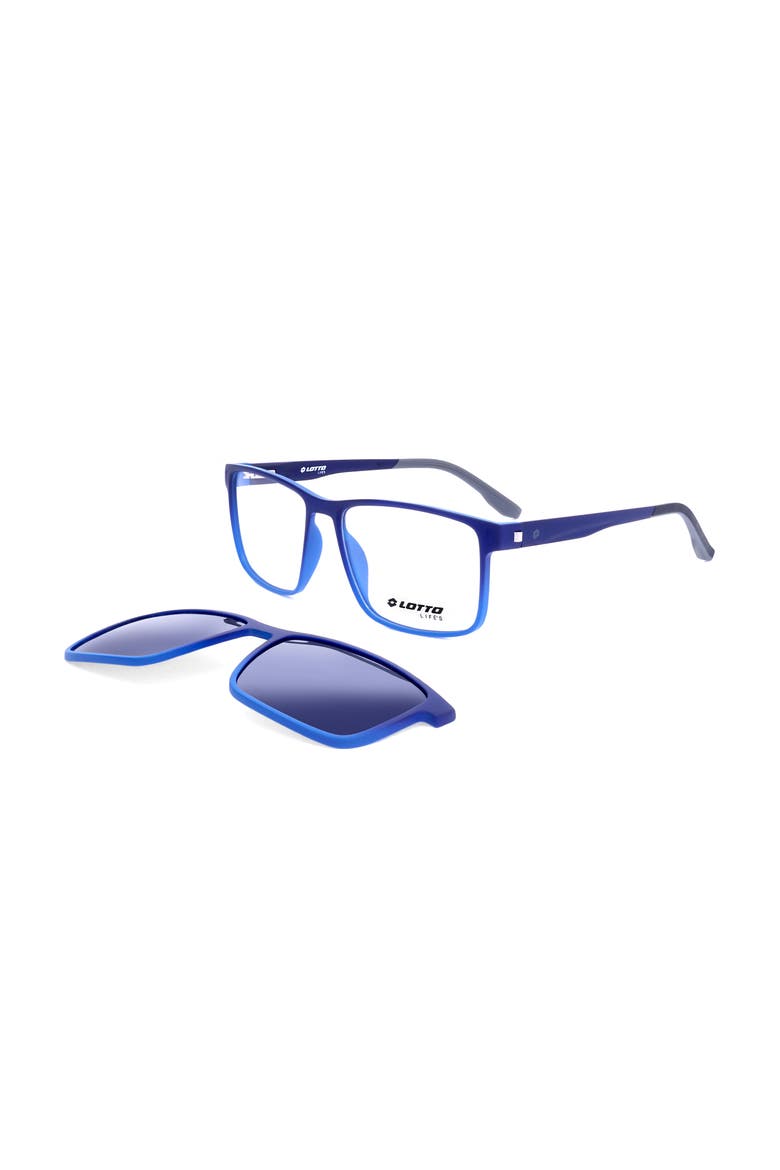 55mm Rectangular Optical Glasses, Alternate, color, MATT DARK BLUE